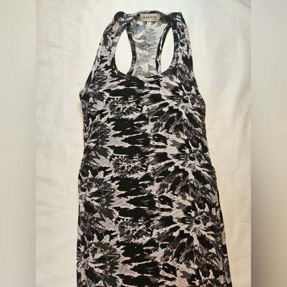 Monteau Los Angeles Womens Black & Gray Racerback Tank Maxi Dress Size Medium - Picture 3 of 12